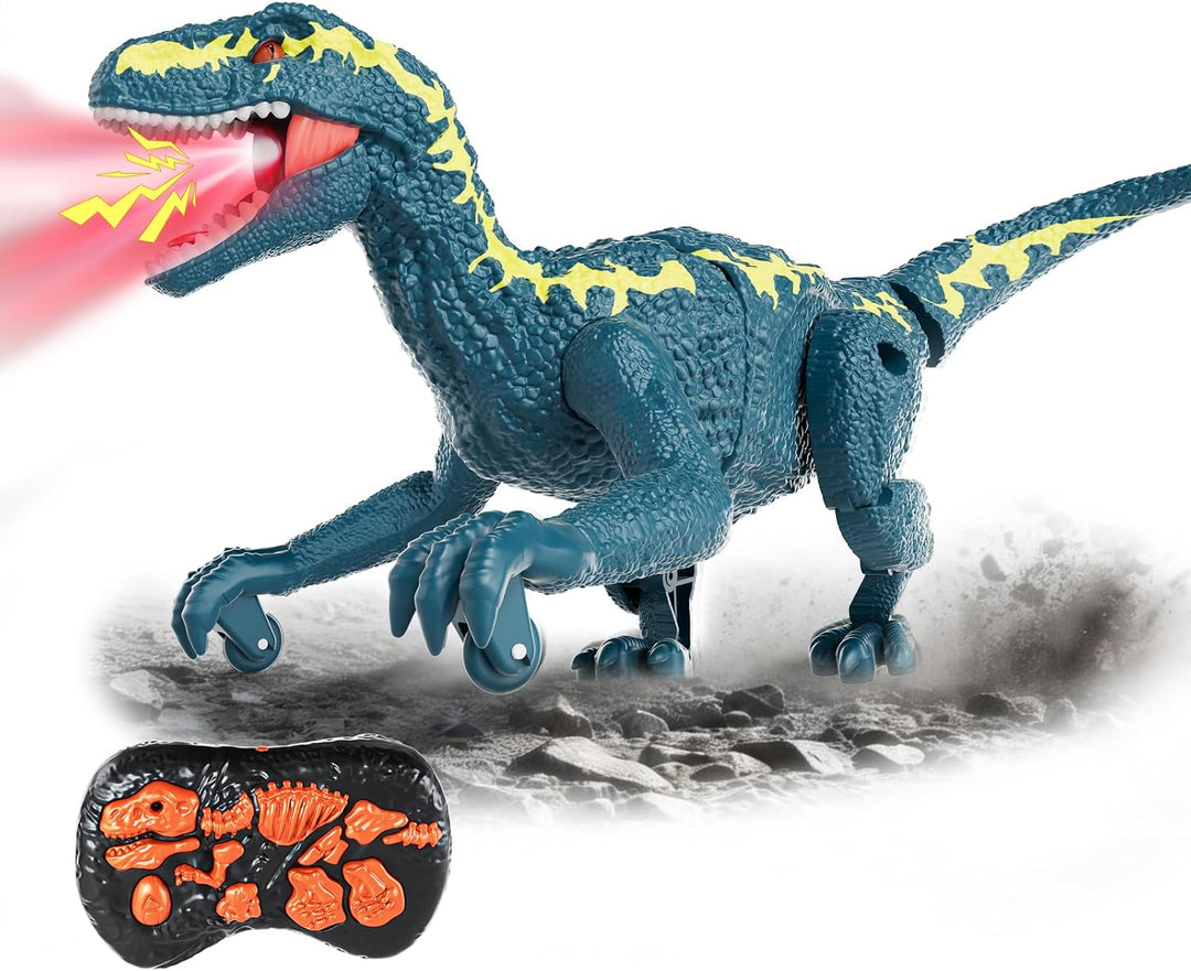 Ferngesteuertes Dinosaurier Spielzeug für Kinder 3–12 Jahre, RC Roboter-Dino mit Laufbewegung, Brüll