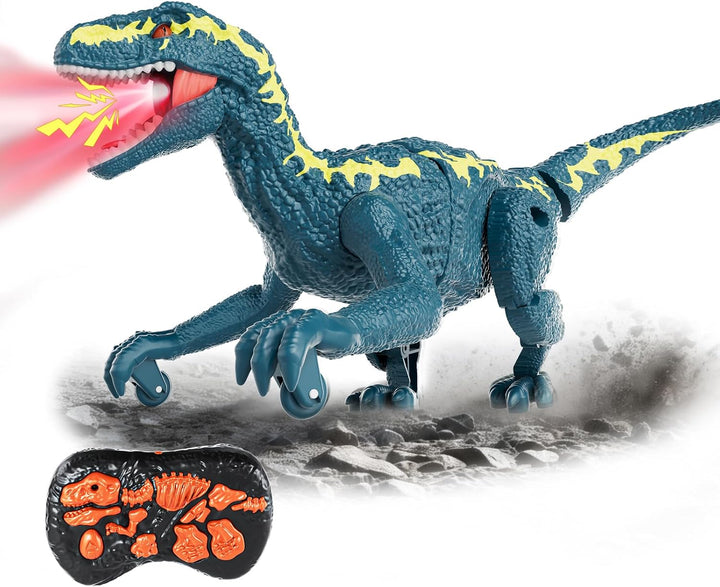 Ferngesteuertes Dinosaurier Spielzeug für Kinder 3–12 Jahre, RC Roboter-Dino mit Laufbewegung, Brüll