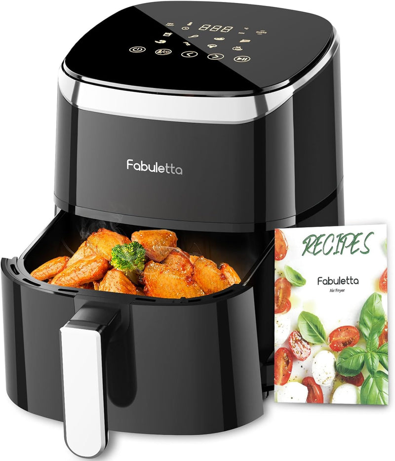 Fabuletta Heissluftfritteuse 4L, 9-in-1 Air Fryer, Max 230℃ Heissluft Fritteusen, Digitalem LED-Touc