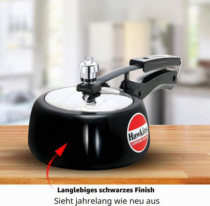 HAWKINS CB15 harteloxierter Schnellkochtopf, aluminium, 1.5 liters, Contura Schwarz 1.5-Liter, 1.5-L
