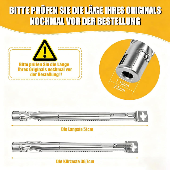 GFTIME 36.7 bis 51CM Universal Brenner für Charbroil, Napoleon, Landmann, Enders, Barbecook, Tepro,
