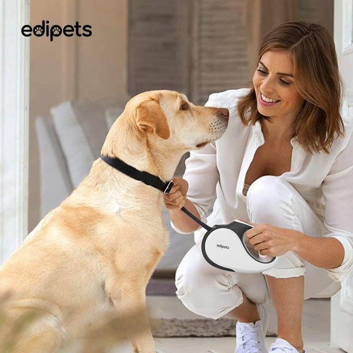 Edipets, Hundeleine ausziehbar, einziehbar, 5 Meter, 360 Grad, ohne Verwicklung, Nylonband für Recht
