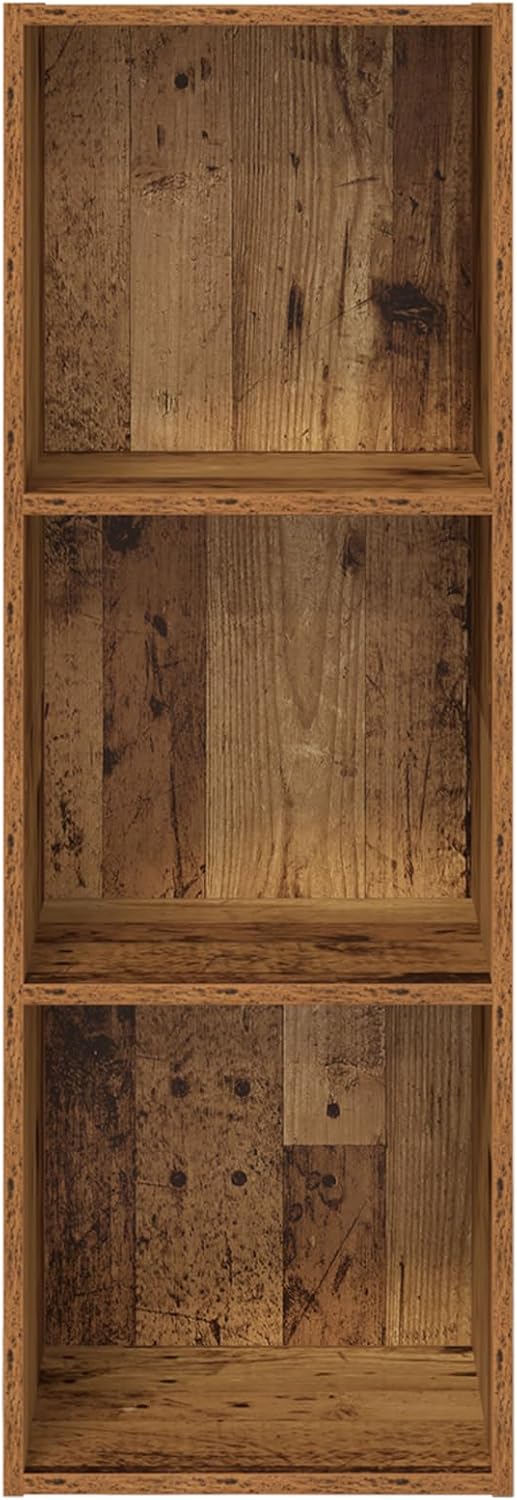 vidaXL TV-Schränk mit Regal Wandmontiert mit Speicher Altholz 37 x 37 x 107 cm Holzwerkstoff 107 cm