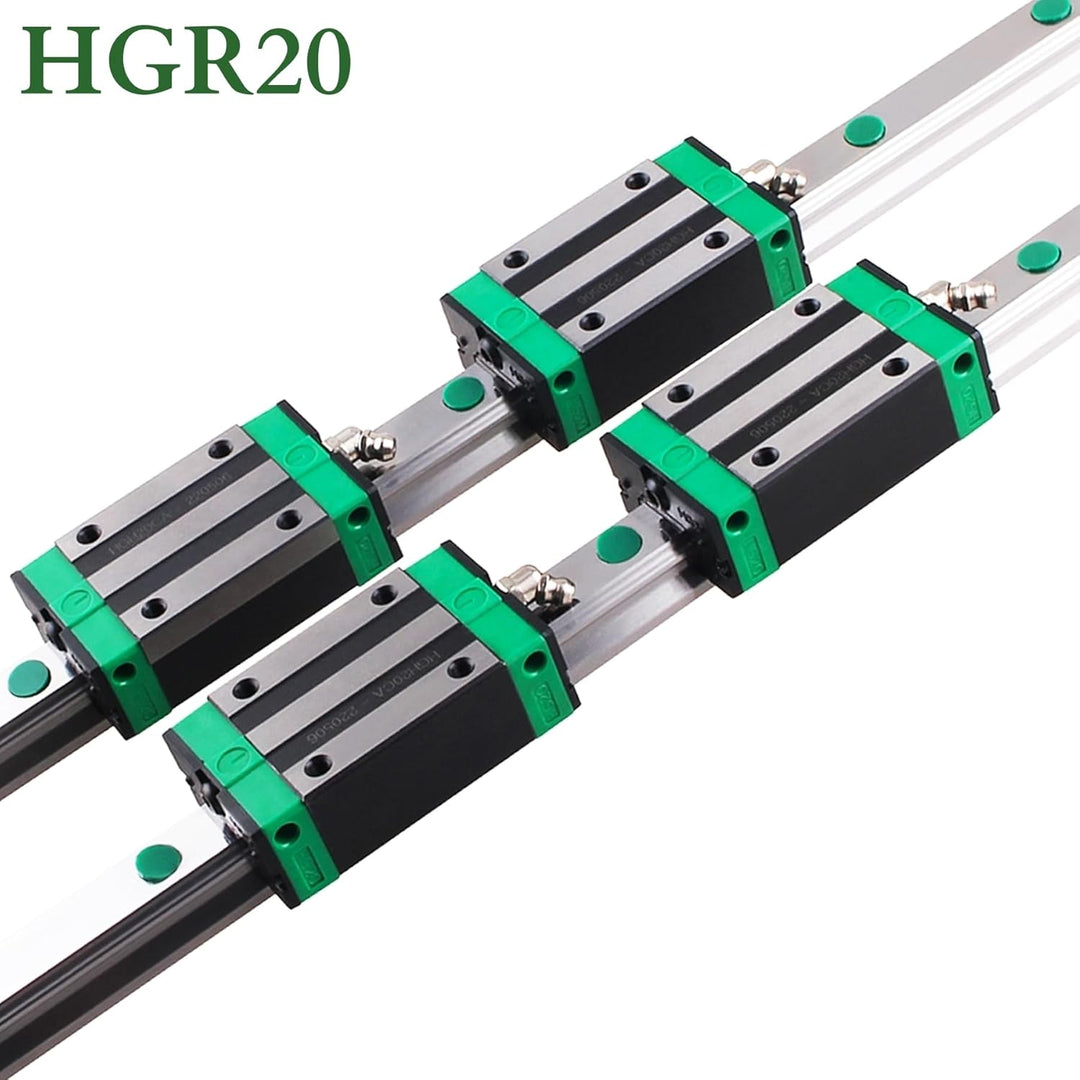 ONLISUM HGR20 300mm 2 Stück Linearschiene mit 4 Stück HGH20CA Lagerkissen Blöcke 20mm für DIY 3D Dru