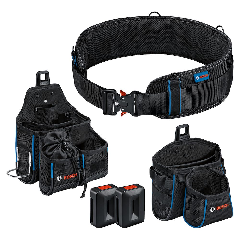 Bosch Professional ProClick Werkzeuggürtel-Set mit 1x Gürtel 108 (Grösse L/XL), 1x Tasche GWT 4, 1x