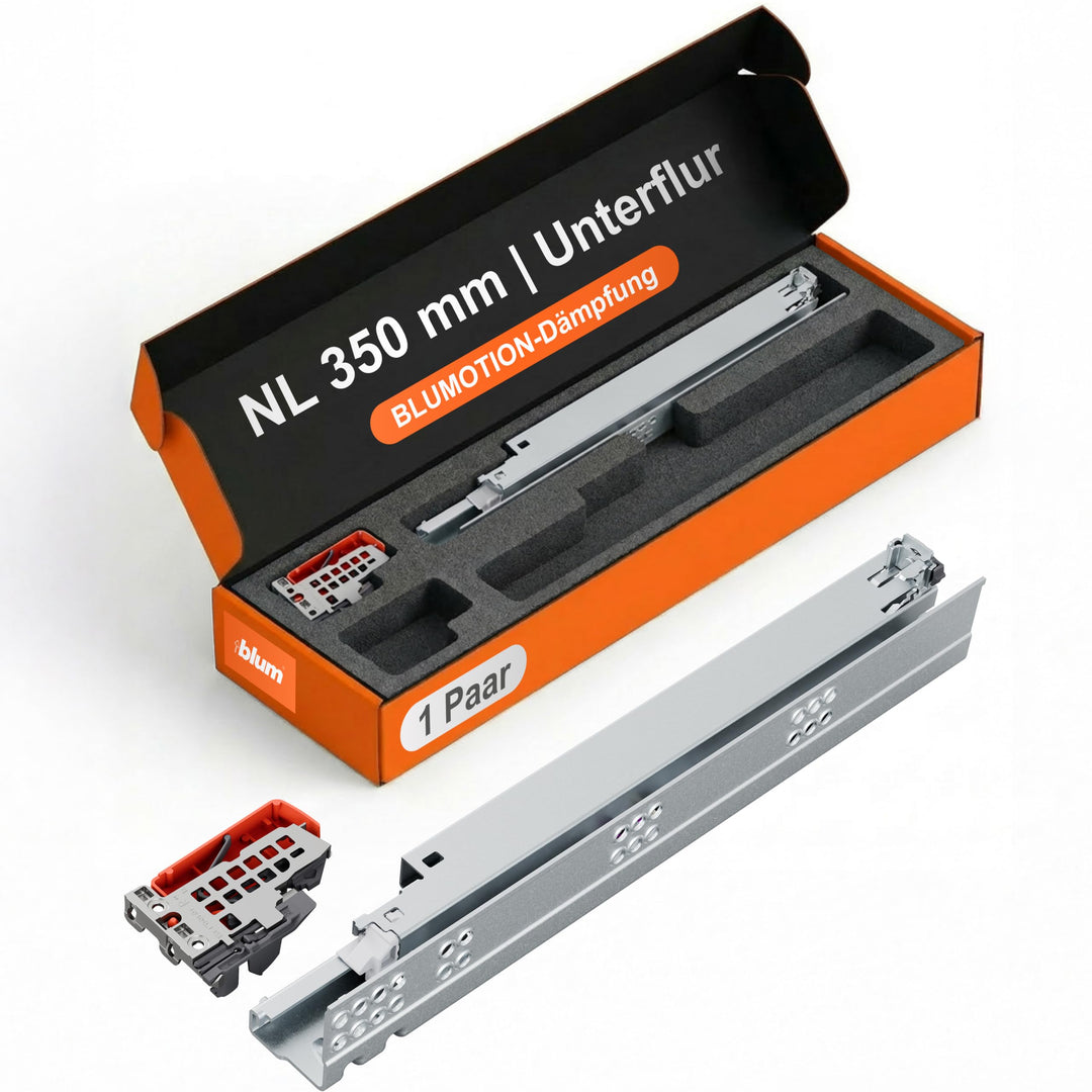 BLUM Tandem Schubladen-Auszug 350mm Vollauszug mit Blumtion (=Softclose); 1 Paar inkl. Kupplung 350