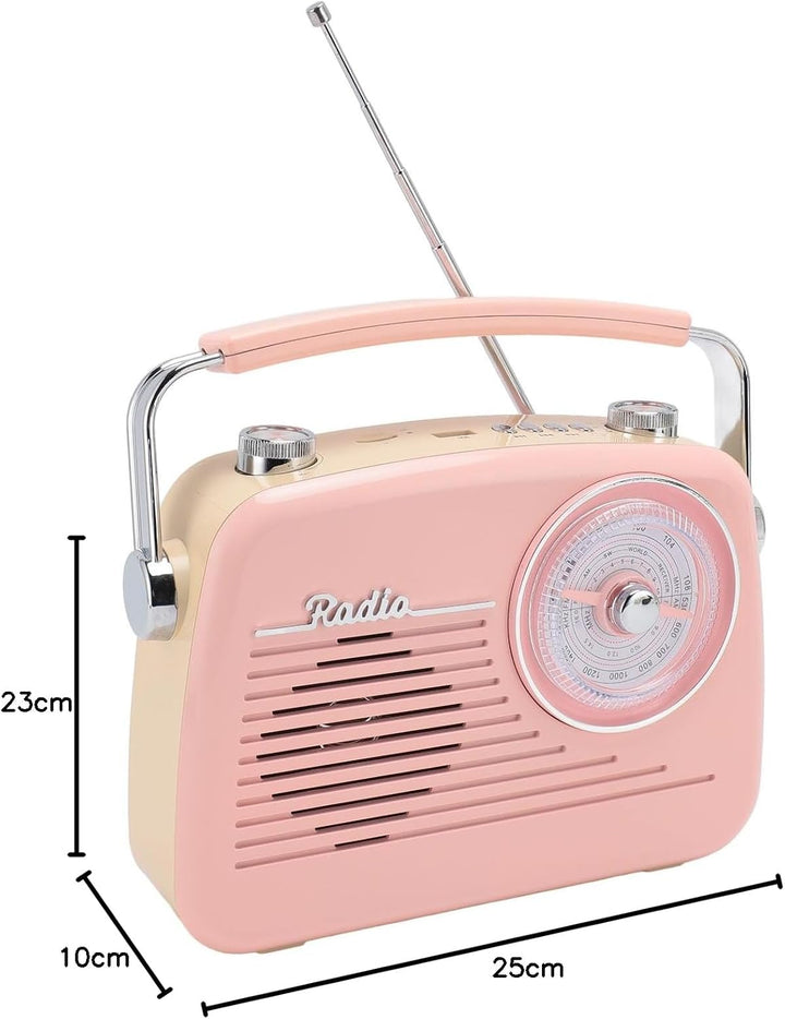 Tragbares Retro-Radio, AM-FM-Radio mit Bluetooth, Kurzwellenradio, Batteriebetrieben oder mit Wechse