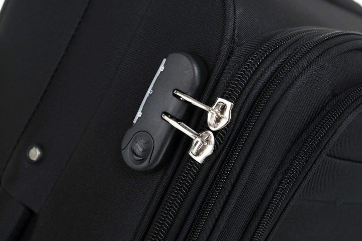 TOP-Trolley-Koffer-Set - 2-teilig - 64+54cm, Dehnfalte, 4 Rollen (Schwarz)