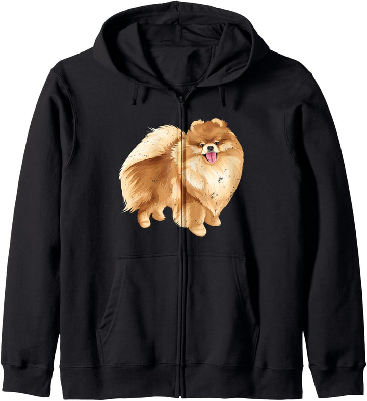 Cute Pomeranian Dog Graphic Kapuzenjacke