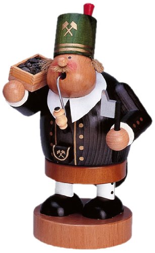 KWO Olbernhau Räuchermann Bergmann, 18 cm, Holz, Mehrfarbig