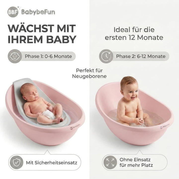 Baby Badewanne mit Badewanneneinsatz für Neugeborene [Testsieger] Rutschfest Babybadewanne für Babys