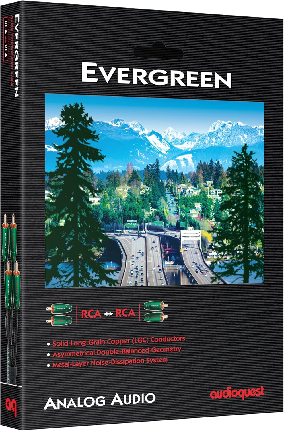 AudioQuest 5 m Evergreen RCA Audiokabel 2 x RCA Schwarz - Audiokabel (2 x RCA, 2 x RCA, Kupfer, 5 m,