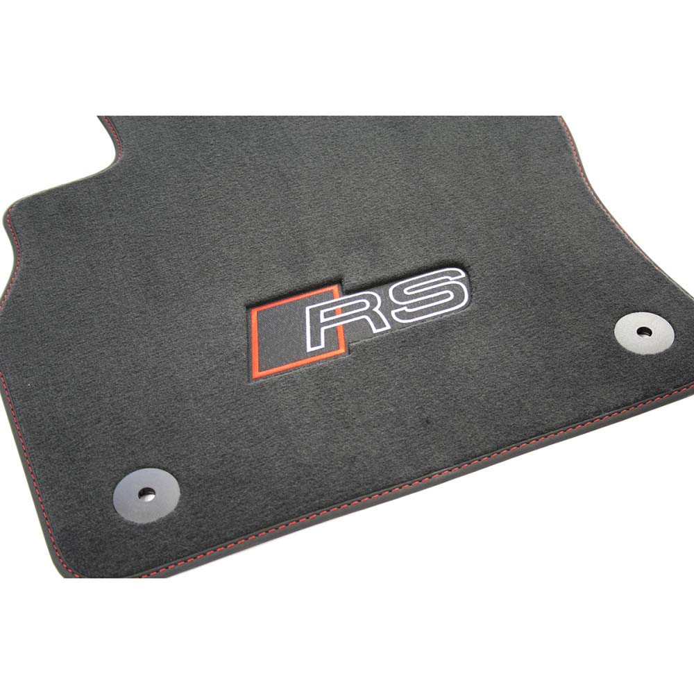 Audi 83B863691BRPP Textilfussmatten RS-Schriftzug Premium Velours Fussmatten 2X Stoffmatten vorn sch