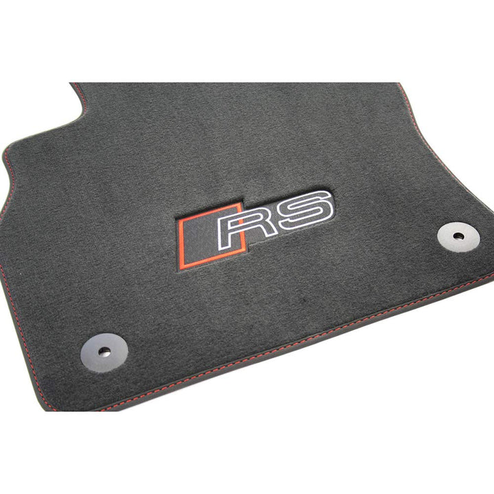 Audi 83B863691BRPP Textilfussmatten RS-Schriftzug Premium Velours Fussmatten 2X Stoffmatten vorn sch