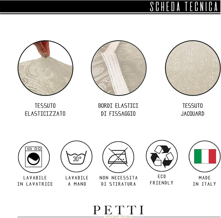 PETTI Artigiani Italiani Sofa-Überwürfe, Creme, 2 Sitzer (110 bis 150 cm) 2 Sitzer (110 bis 150 cm)