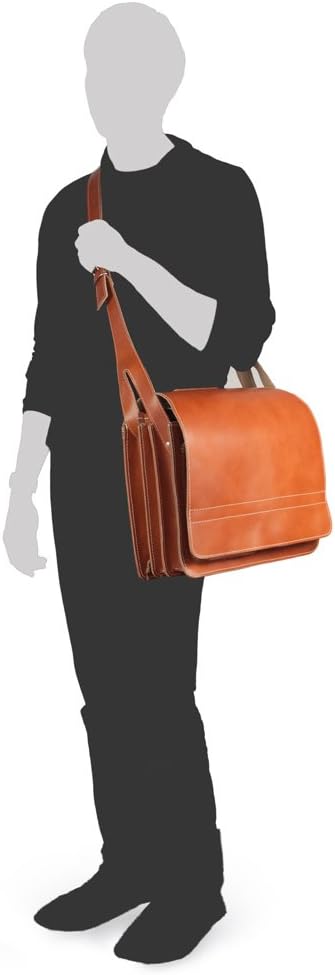 Grosse Aktentasche Lehrertasche Grösse XL aus Leder, für Damen und Herren, Jahn-Tasche 675 Cognac, C
