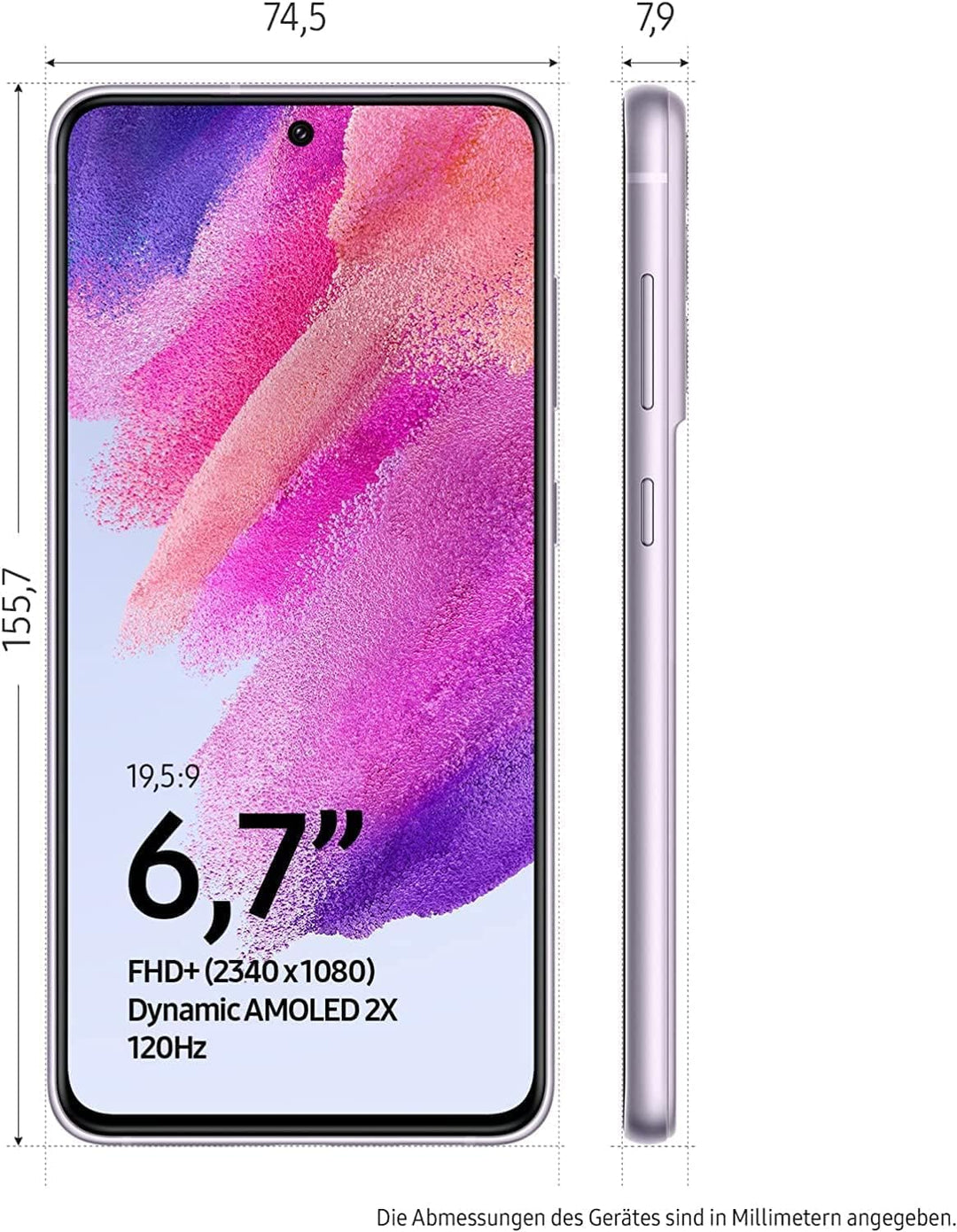 Samsung Galaxy S21 FE 5G Smartphone ohne Vertag, 6.4 Zoll Dynamic AMOLED Display, 4.500 mAh Akku, An