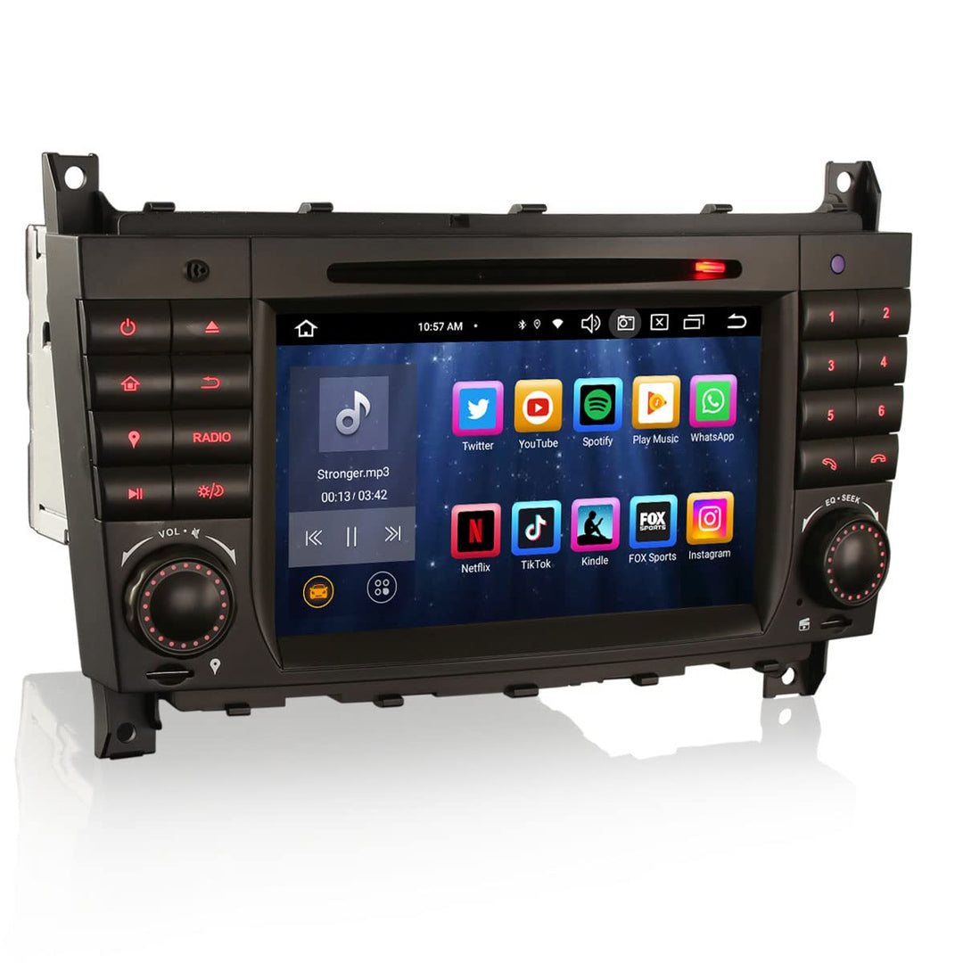 Erisin Android 14 8-Kern 7 Zoll Autoradio Mit GPS Navi für Mercedes Benz C/CLK/CLC Klasse W203 W209