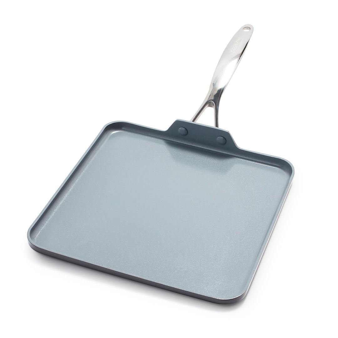 GreenPan Valencia Pro Harteloxierte Gesunde Keramik Antihaft 28 cm Quadratische Grillpfanne, PFAS-fr