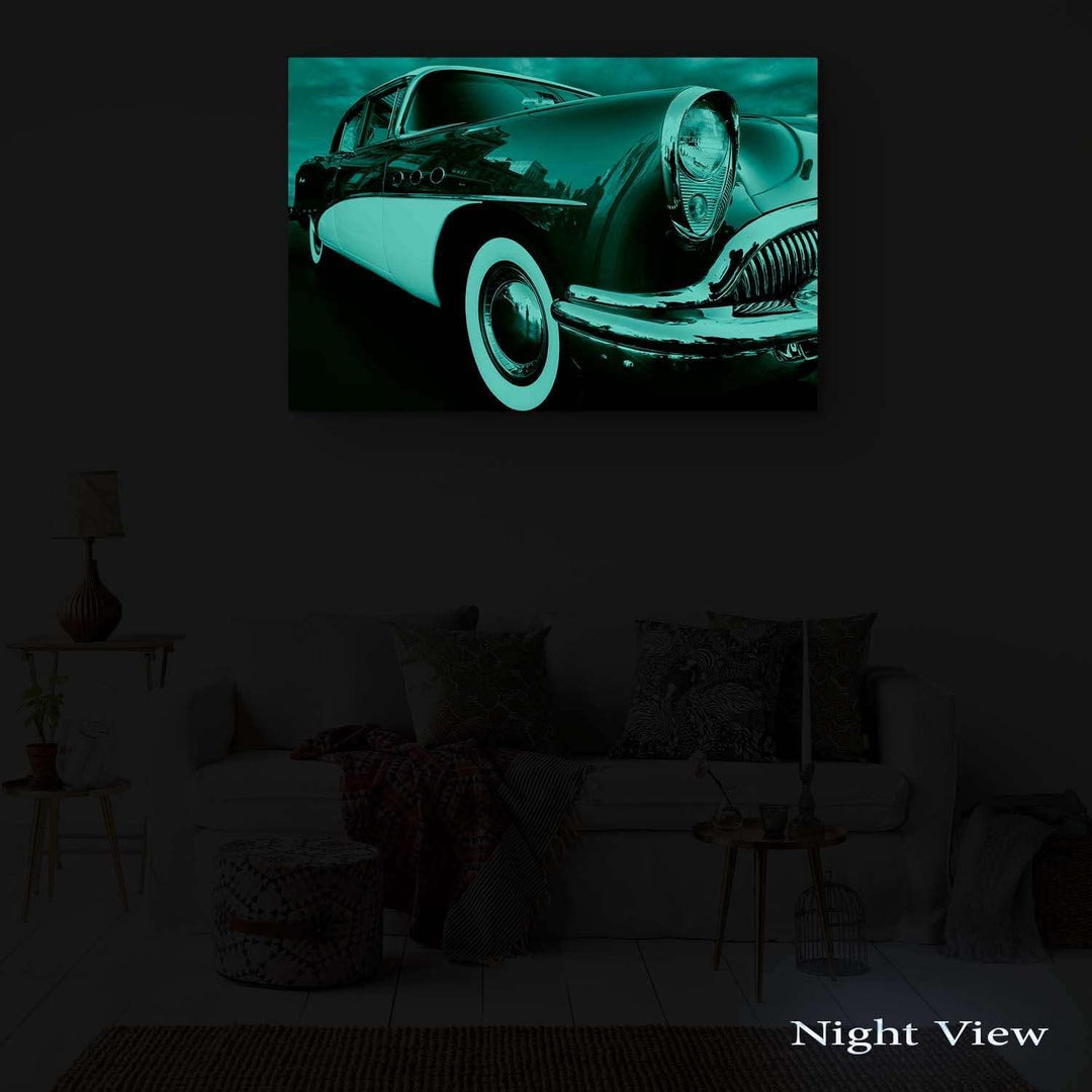 Startonight Bilder Das Retro-Auto Hängt, Leinwandbilder Moderne Kunst, Rot Wanddeko Kunstdrucke, Wan