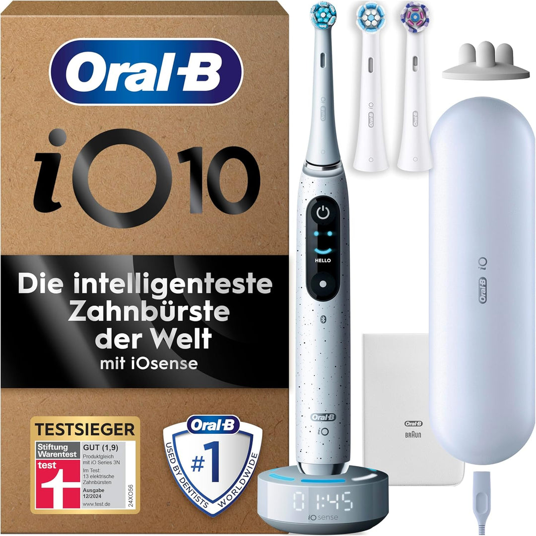 Oral-B iO Series 10 Plus Edition Elektrische Zahnbürste/Electric Toothbrush, PLUS 3 Aufsteckbürsten,