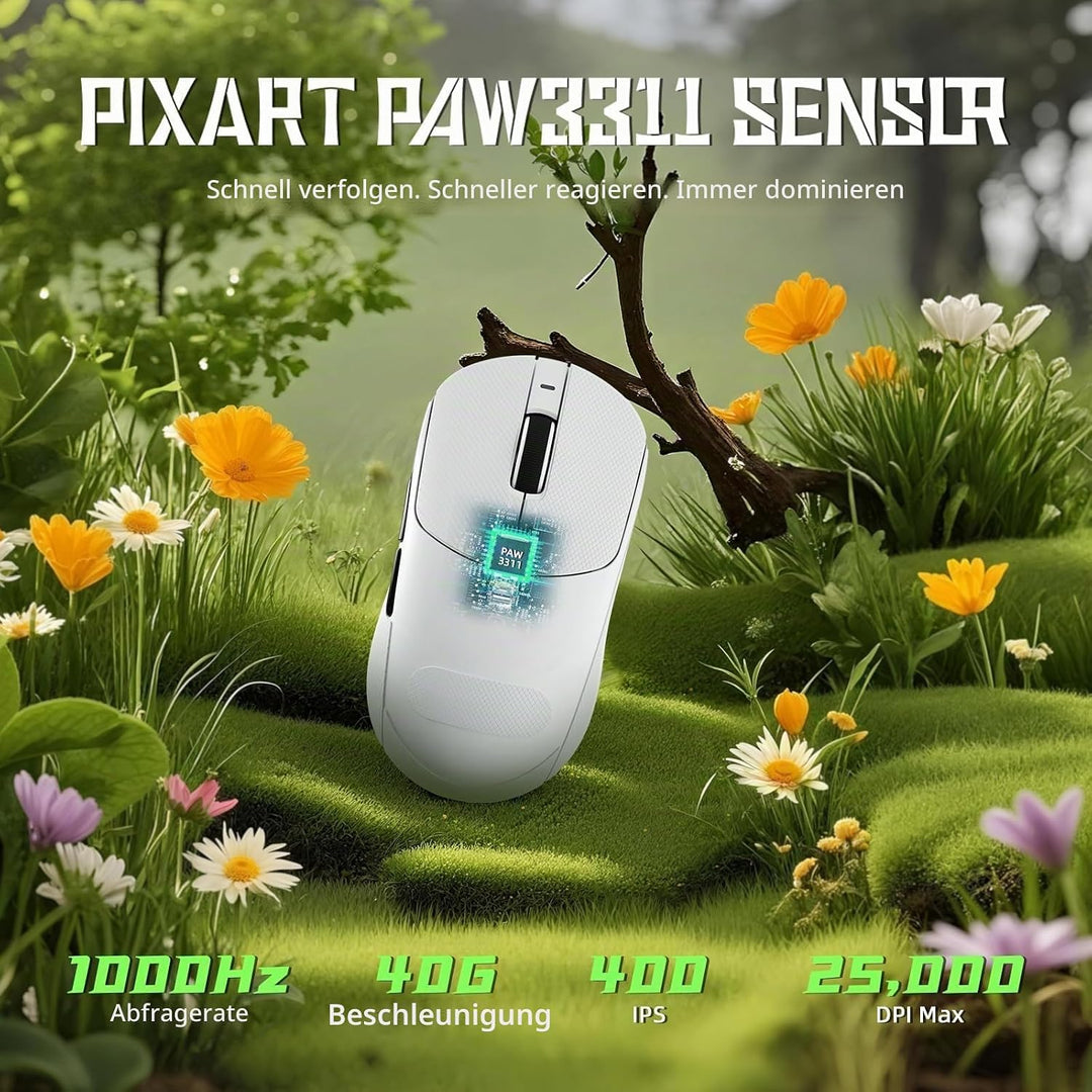 ATTACK SHARK X8 SE Kabellose Gaming-Maus, 55g Ultraleicht, PAW3311 Sensor, BK52820 Chip, 25.000 DPI,