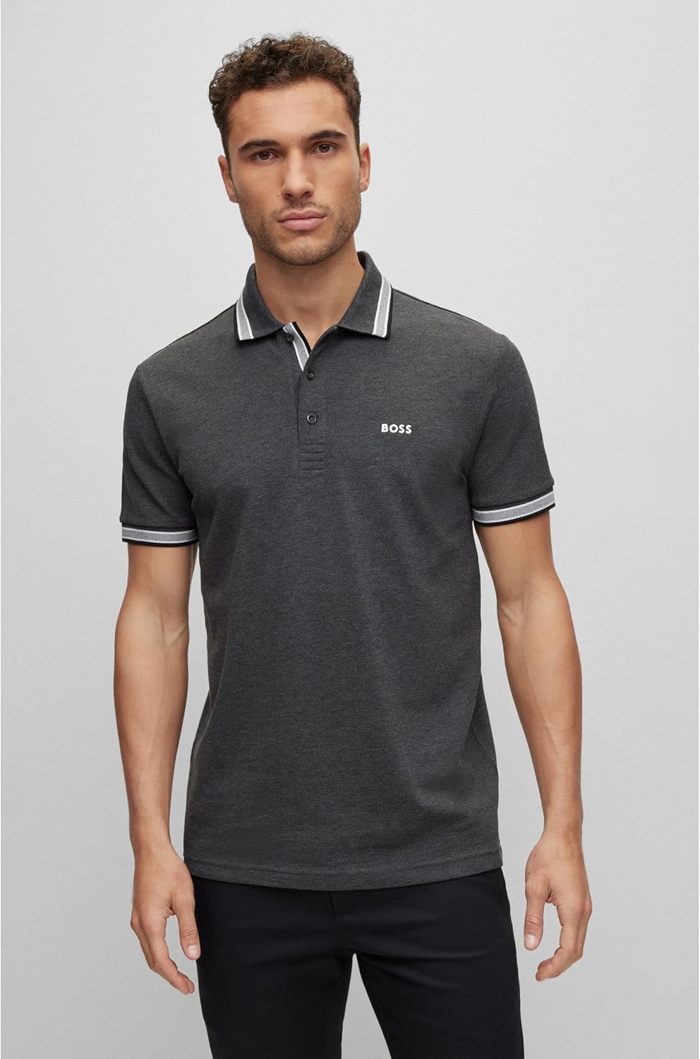 BOSS Herren Paddy Paddy Poloshirt aus Baumwoll-Piqué S Charcoal10, S Charcoal10