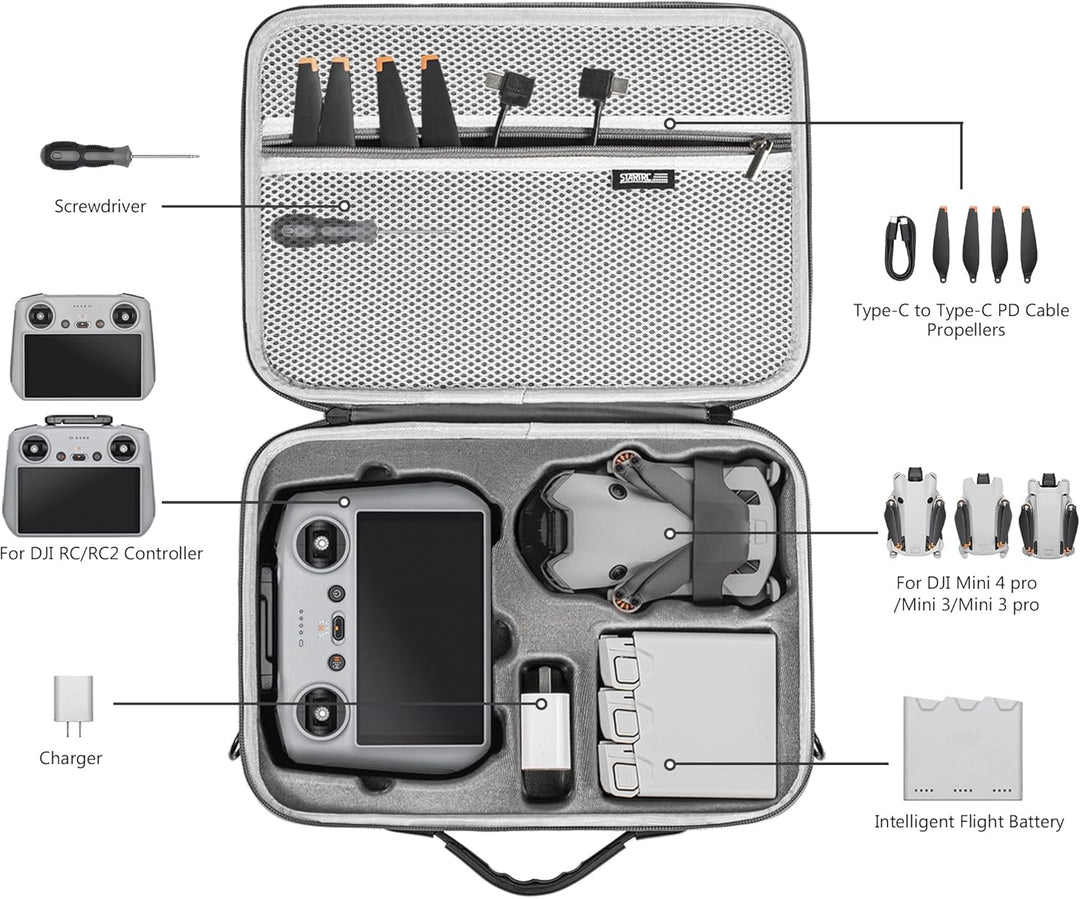 STARTRC Mini 4 Pro Tasche Zubehör,tragbare Reisetasche für DJI Mini 3/Mini3/4 pro Fly More Combo für