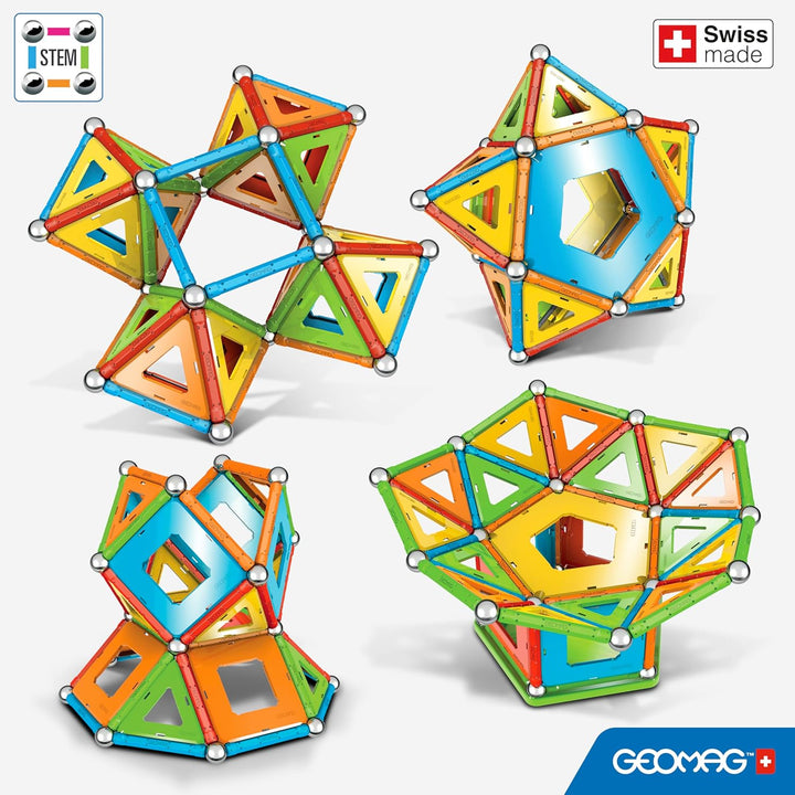 Geomag, Classic Confetti, 357 Magnetkonstruktionen und Lernspiele, Konstruktionsspielzeug, inkl. Kug