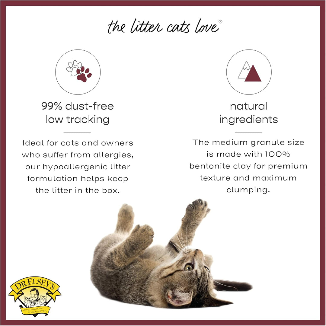 Dr. Elsey's Premium Clumping Cat Litter - Classic - 99.9% Dust-Free, Low Tracking, Hard Clumping, Su