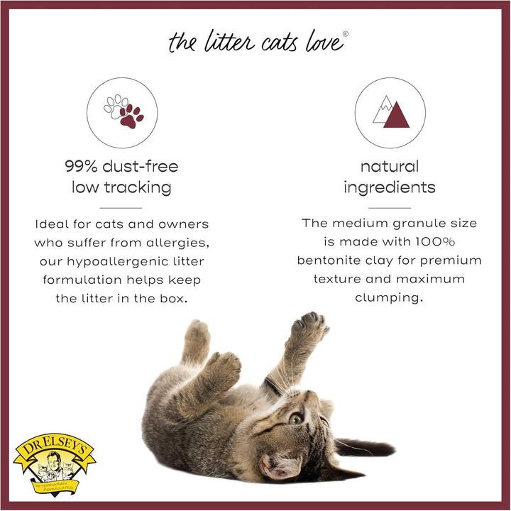 Dr. Elsey's Premium Clumping Cat Litter - Classic - 99.9% Dust-Free, Low Tracking, Hard Clumping, Su