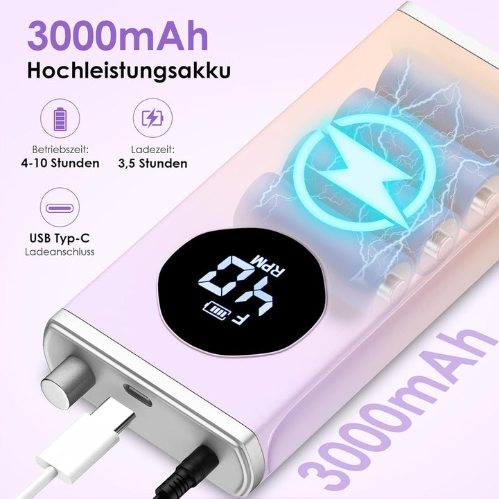 HOMEASY Nagelfräser Elektrisch Profi Maniküre Pediküre Set 16 IN 1 Nagelfeile 40000 U/Min Tragbar Fr