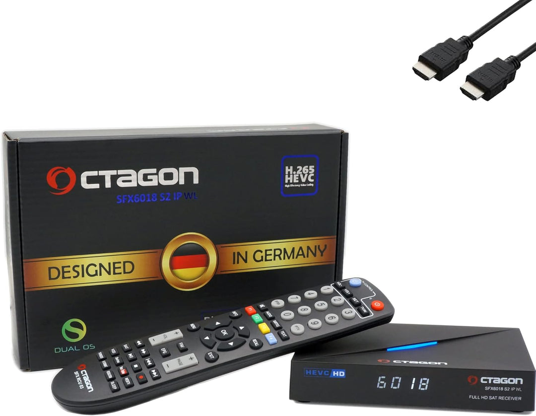 OCTAGON SFX6018 S2+IP WL H.265 HEVC 1x DVB-S2 HD E2 Linux Smart Receiver, Satelliten Receiver mit Au