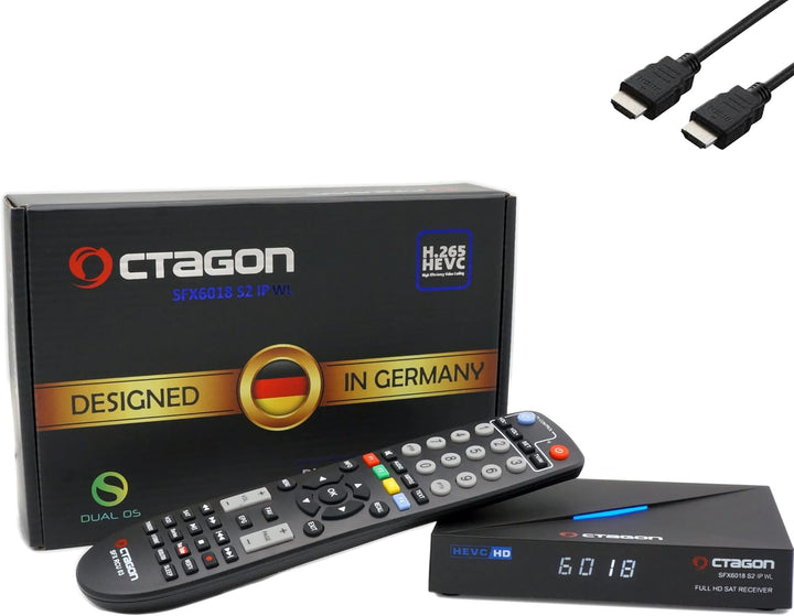 OCTAGON SFX6018 S2+IP WL H.265 HEVC 1x DVB-S2 HD E2 Linux Smart Receiver, Satelliten Receiver mit Au
