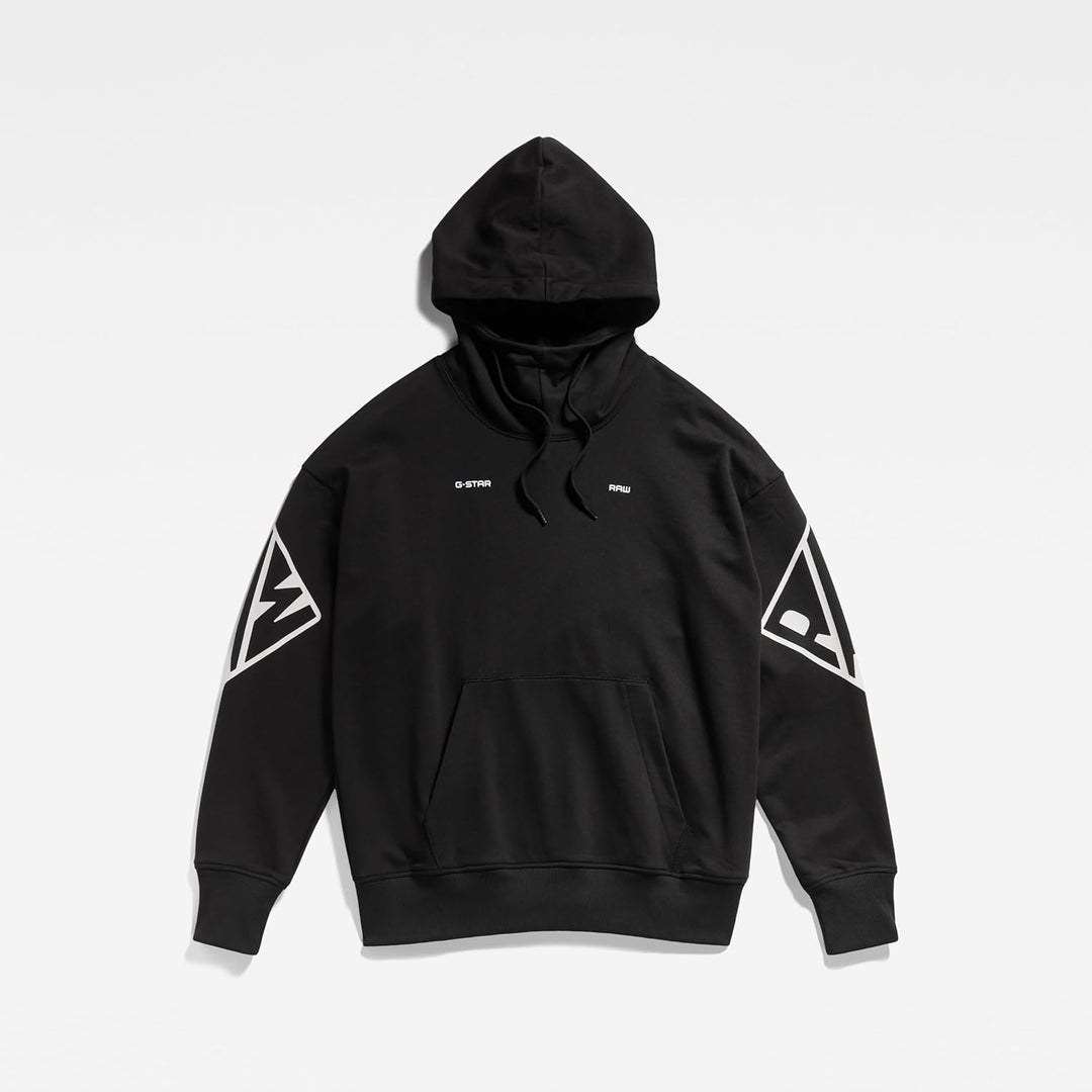 G-STAR Herren Sleeve Graphics Oversized Hoodie Sweats XS Schwarz (Dk Black D22321-a613-6484), XS Sch