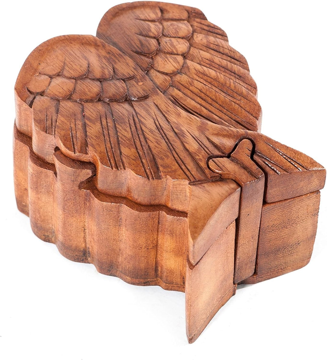 Windalf Glücks Geschenk Schmuckdose Kila 11 cm Engelsflügel Geschenkbox Handarbeit aus Holz