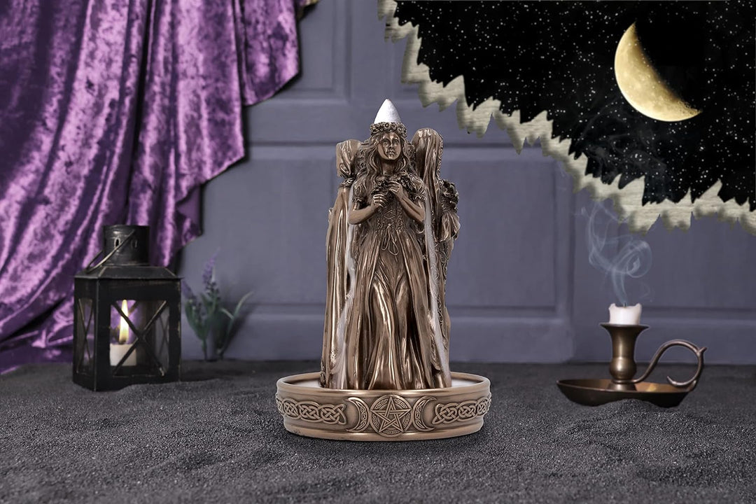 Nemesis Now Triple Goddess Rückfluss-Räuchergefäss, Bronze, 18 cm
