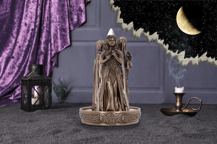 Nemesis Now Triple Goddess Rückfluss-Räuchergefäss, Bronze, 18 cm