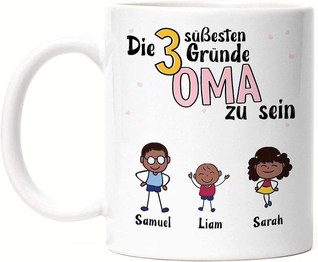 Kiddle-Design Oma Tasse Geburtstag Personalisiert für Oma Enkel Enkelin Baby Geschenk Kinder Oma Ges