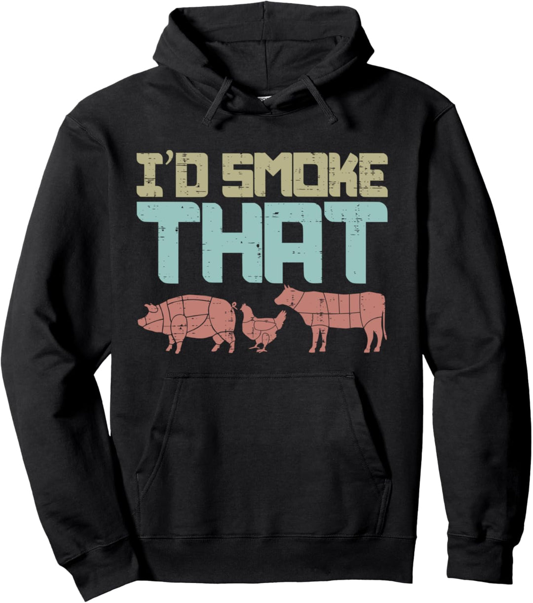 Id Smoke Pork Chicken Beef Funny BBQ Barbecue Grilling Gift Pullover Hoodie