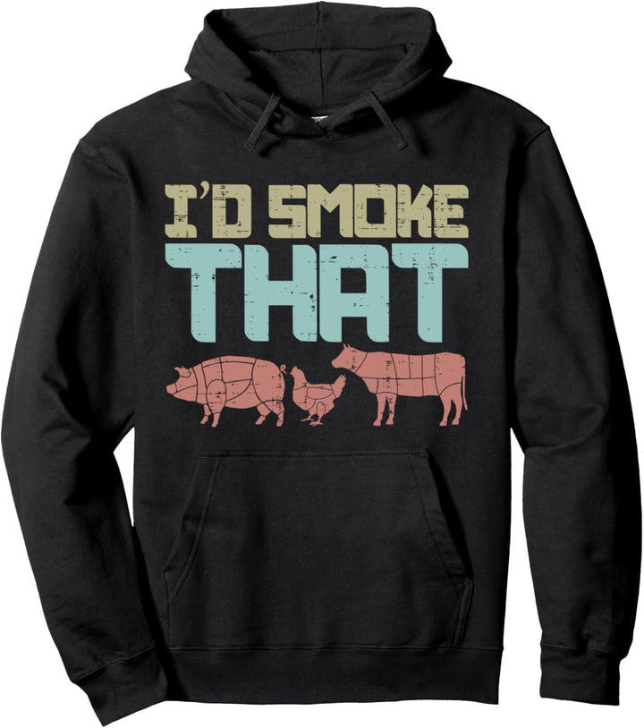 Id Smoke Pork Chicken Beef Funny BBQ Barbecue Grilling Gift Pullover Hoodie