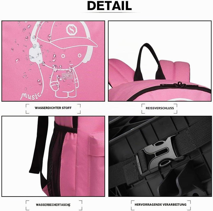 KONO Kinderrucksack Rucksack Backpack Schulrucksack Gepäck Koffer Kabine Rädern Trolley Reise Rädern