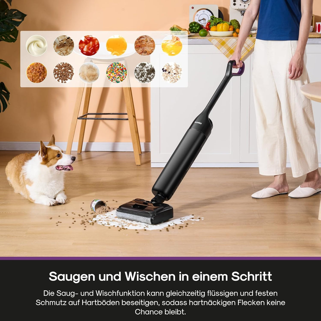 Eureka FloorShine NEW460 Nass-/Trockensauger | 180° Flachlage | 17000 Pa Saugleistung | Kantenreinig