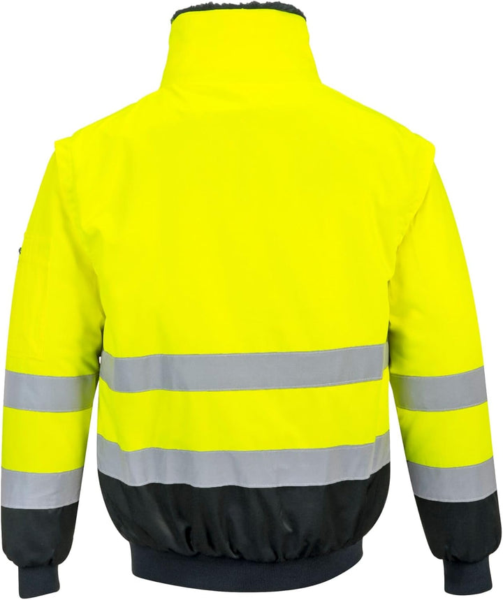 Portwest Hi-Vis Warnschutz 3-in-1 Pilotjacke, Grösse: XXXL, Farbe: Gelb/Schwarz, PJ50YBRXXXL 3XL gel