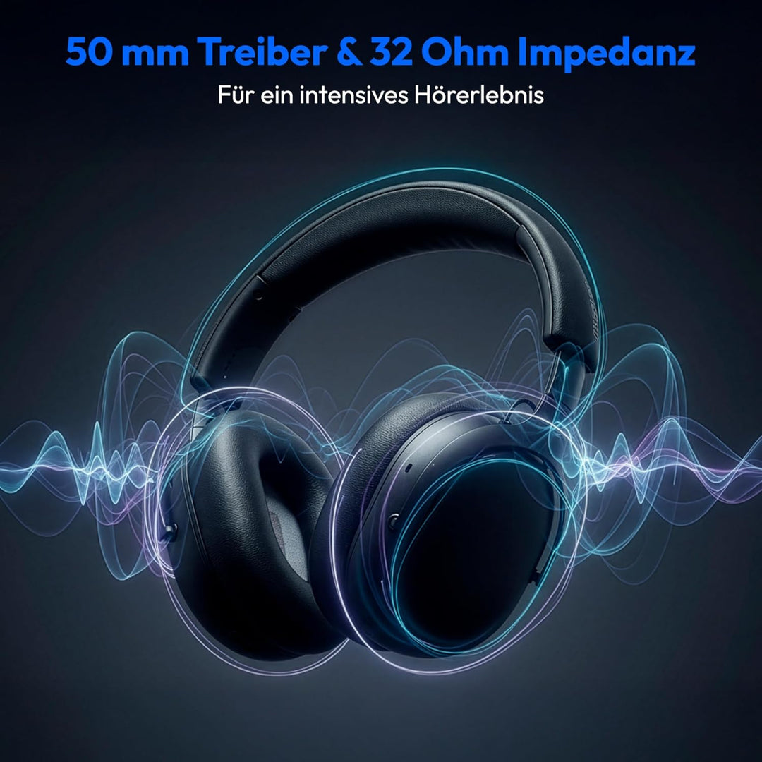MEDION Over Ear Kopfhörer HX-1 Plus (kabellos, Feed Forward Noise Cancelling, Bluetooth 6.0, Wireles