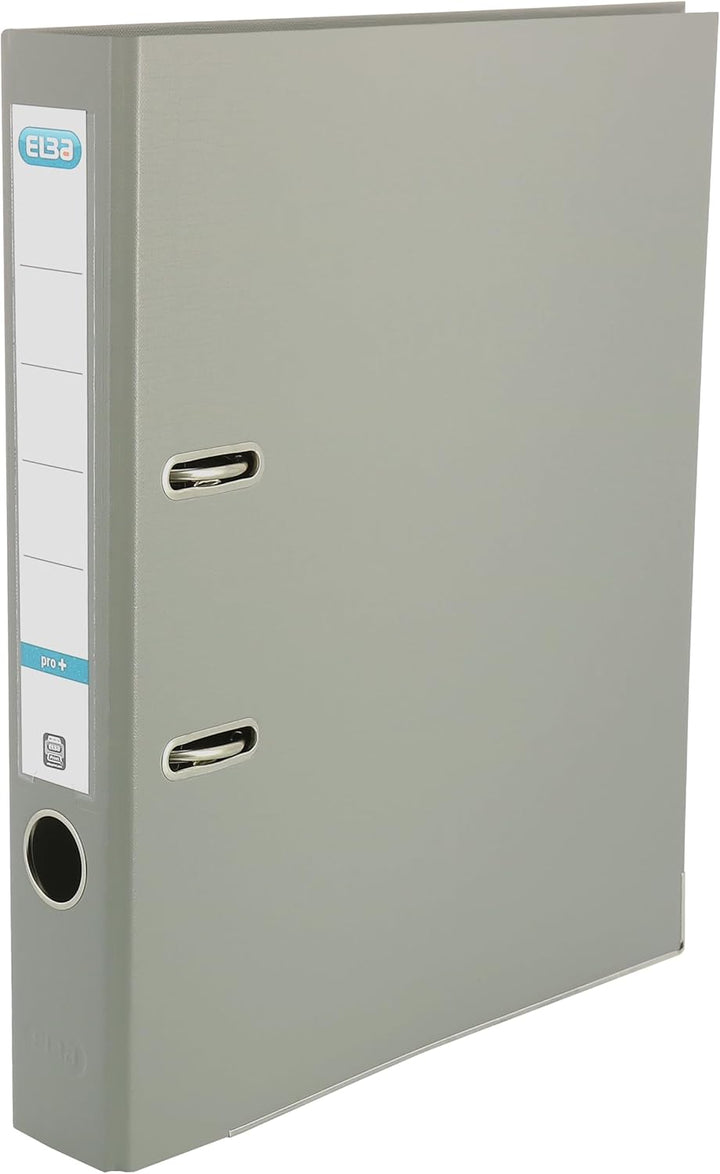 Elba Ordner A4, Smart Pro+, 5 cm schmal, Kunststoff, grau, 10 Stück schmal (10 Stück) grau, schmal (
