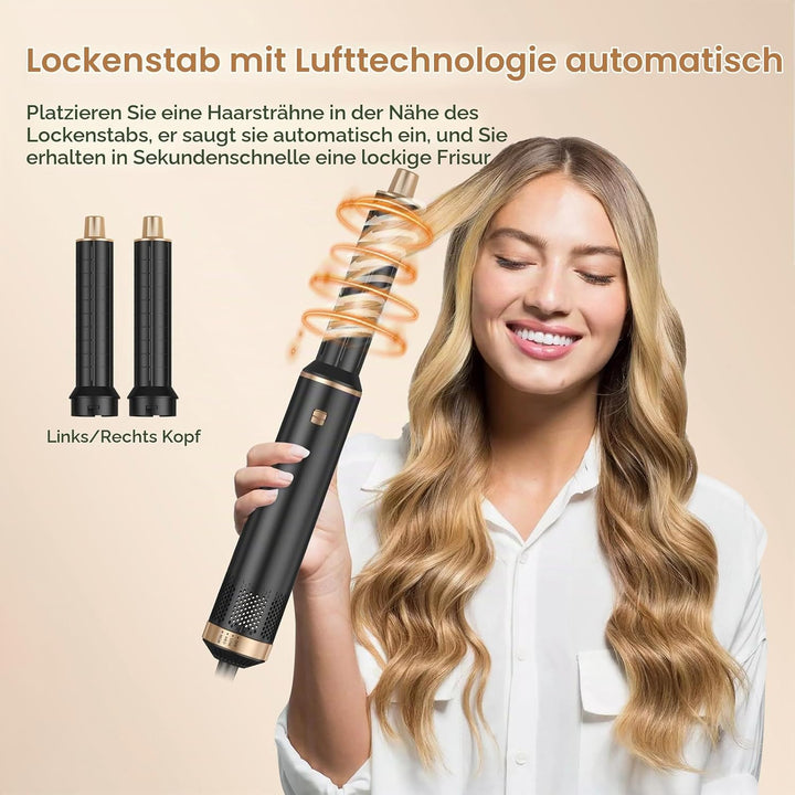UKLISS 5 in 1 Hairstyler &amp; &amp; Föhn Set mit Rundbürstenföhn, Warmluftbürste, Hair Dryer, Lockenföhn, S