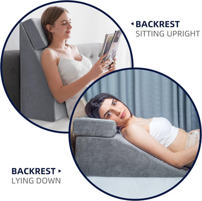 NOFFA Lesekissen & Keilkissen zur Beinerhöhung, Memory Foam Nacken-, Rücken-, Beinstützkissen, abneh