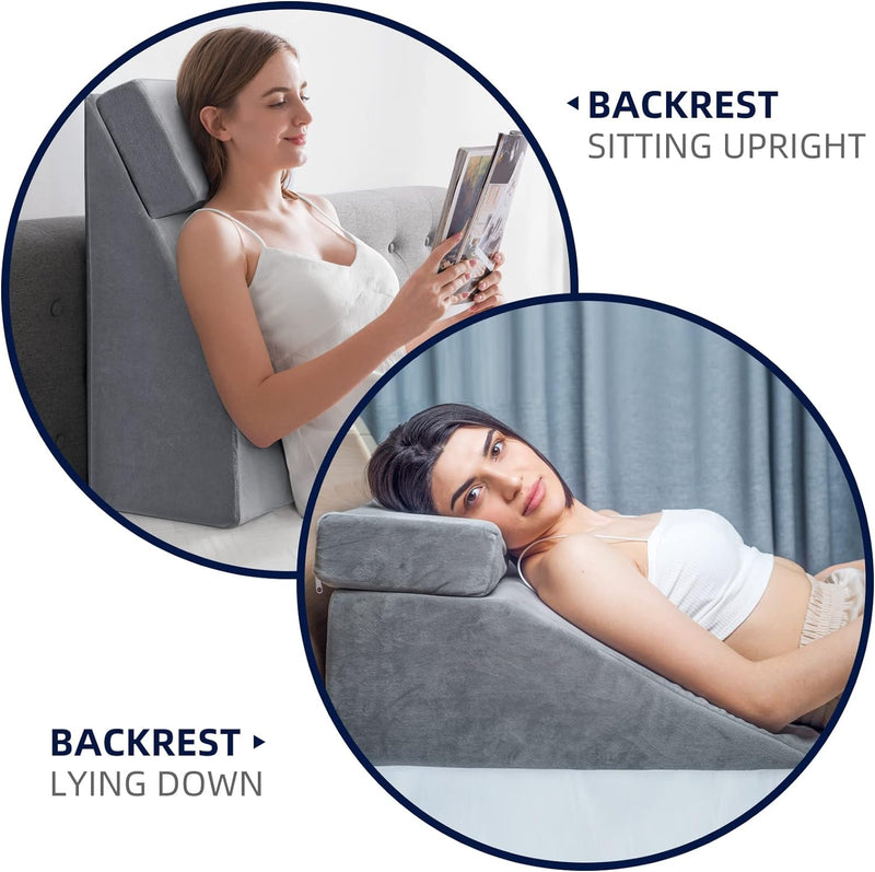 NOFFA Lesekissen & Keilkissen zur Beinerhöhung, Memory Foam Nacken-, Rücken-, Beinstützkissen, abneh