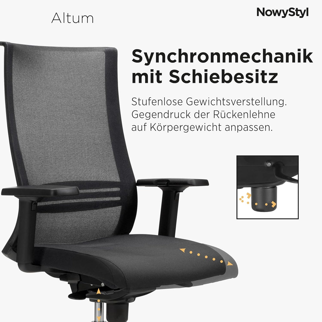 Nowy Styl Altum Chefdrehstuhl, Drehstuhl, Bürostuhl, Kunststoff, grau und anthrazit, One Size, Grau